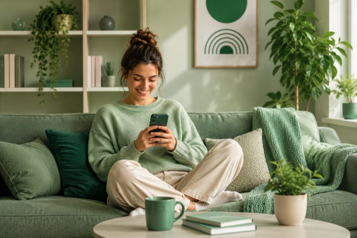 Woman applying for a loan on her phone